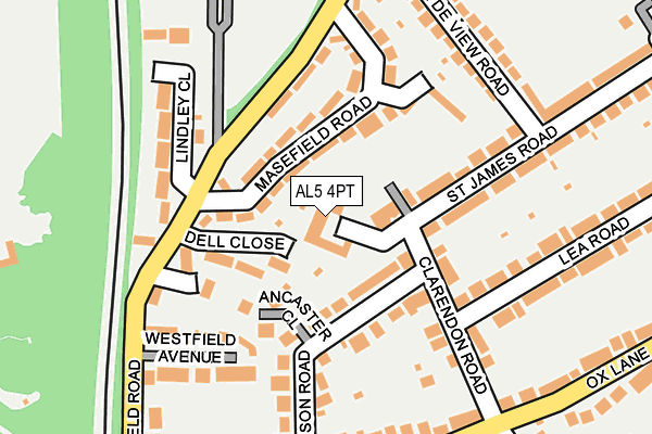 AL5 4PT map - OS OpenMap – Local (Ordnance Survey)