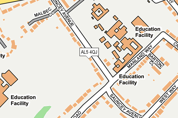 AL5 4QJ map - OS OpenMap – Local (Ordnance Survey)