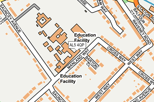 AL5 4QP map - OS OpenMap – Local (Ordnance Survey)