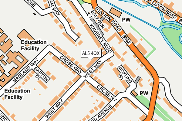 AL5 4QX map - OS OpenMap – Local (Ordnance Survey)