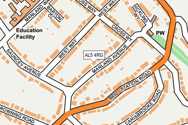 AL5 4RG map - OS OpenMap – Local (Ordnance Survey)