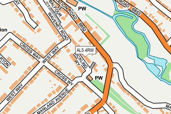AL5 4RW map - OS OpenMap – Local (Ordnance Survey)