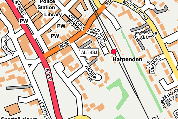 AL5 4SJ map - OS OpenMap – Local (Ordnance Survey)