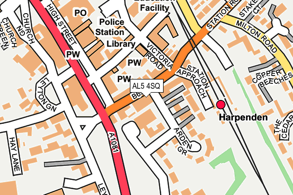AL5 4SQ map - OS OpenMap – Local (Ordnance Survey)
