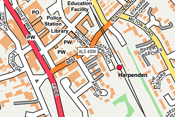 AL5 4SW map - OS OpenMap – Local (Ordnance Survey)