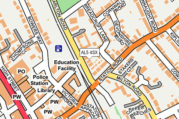 AL5 4SX map - OS OpenMap – Local (Ordnance Survey)