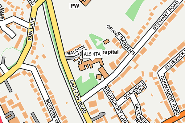 AL5 4TA map - OS OpenMap – Local (Ordnance Survey)