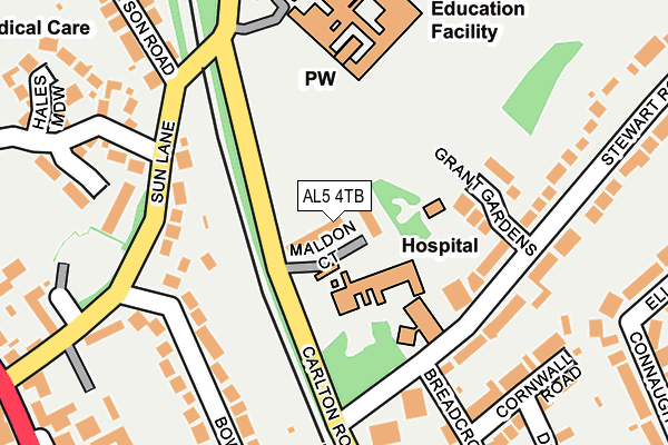 AL5 4TB map - OS OpenMap – Local (Ordnance Survey)