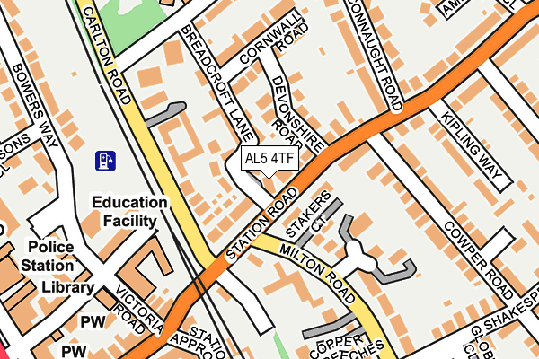 AL5 4TF map - OS OpenMap – Local (Ordnance Survey)