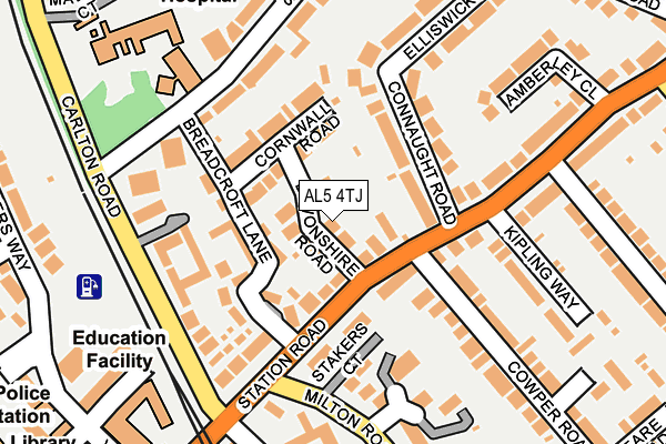 AL5 4TJ map - OS OpenMap – Local (Ordnance Survey)