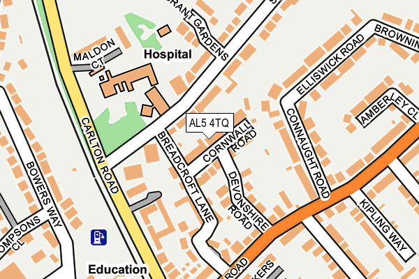 AL5 4TQ map - OS OpenMap – Local (Ordnance Survey)