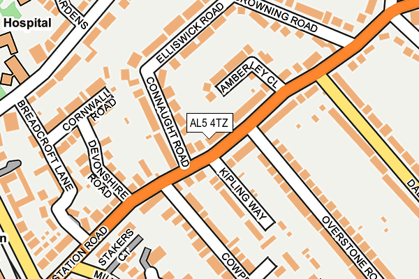 AL5 4TZ map - OS OpenMap – Local (Ordnance Survey)