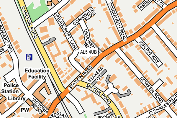 AL5 4UB map - OS OpenMap – Local (Ordnance Survey)