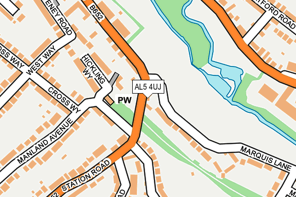 AL5 4UJ map - OS OpenMap – Local (Ordnance Survey)