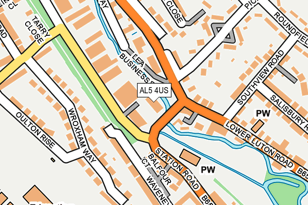 AL5 4US map - OS OpenMap – Local (Ordnance Survey)