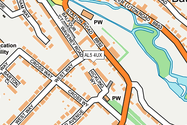 AL5 4UX map - OS OpenMap – Local (Ordnance Survey)