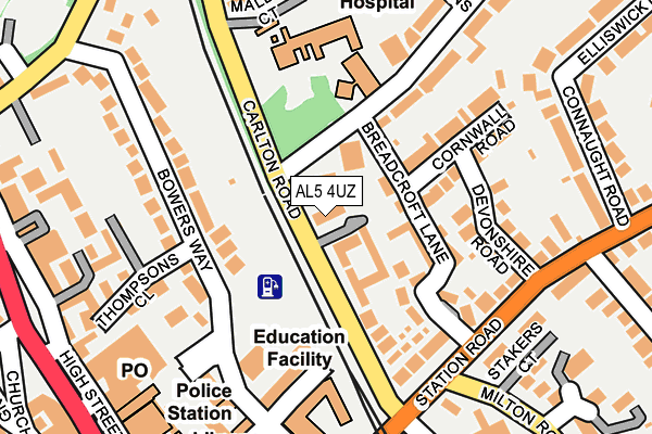 AL5 4UZ map - OS OpenMap – Local (Ordnance Survey)