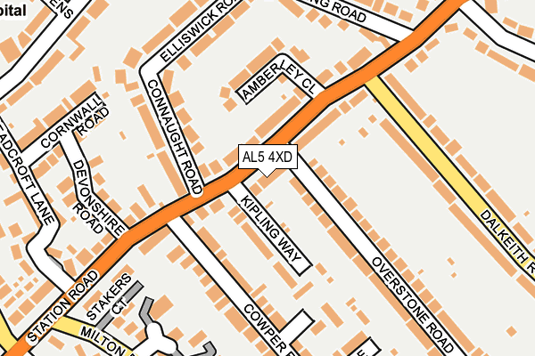 AL5 4XD map - OS OpenMap – Local (Ordnance Survey)