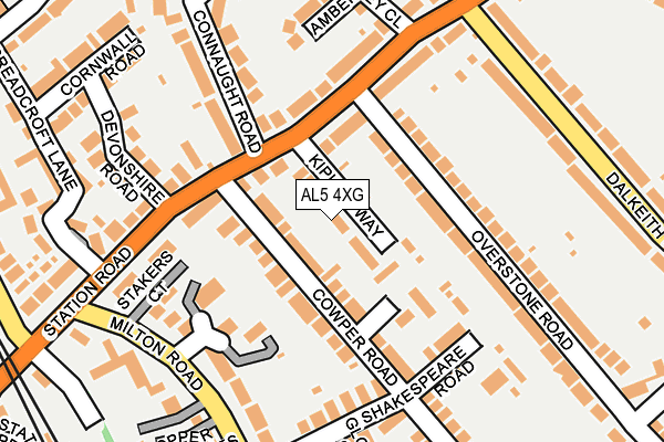 AL5 4XG map - OS OpenMap – Local (Ordnance Survey)