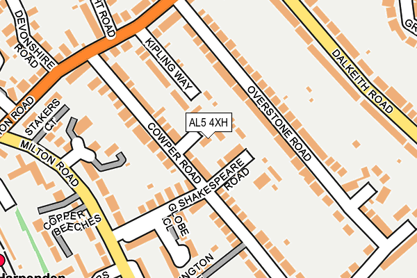 AL5 4XH map - OS OpenMap – Local (Ordnance Survey)
