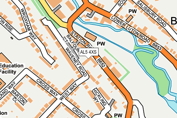 AL5 4XS map - OS OpenMap – Local (Ordnance Survey)