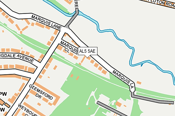 AL5 5AE map - OS OpenMap – Local (Ordnance Survey)