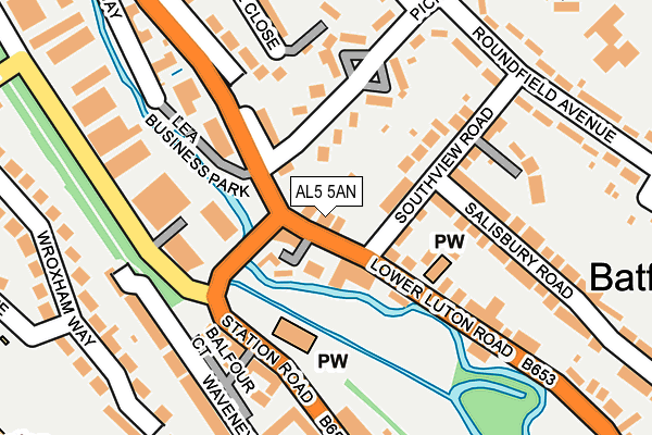 AL5 5AN map - OS OpenMap – Local (Ordnance Survey)