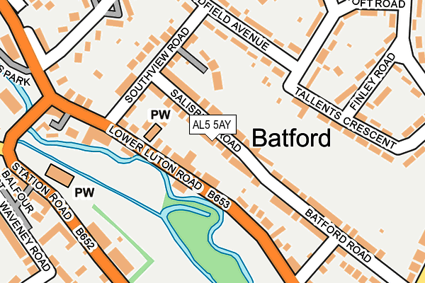 AL5 5AY map - OS OpenMap – Local (Ordnance Survey)