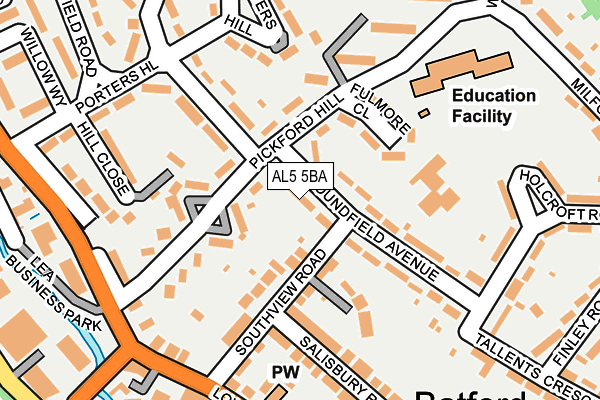 AL5 5BA map - OS OpenMap – Local (Ordnance Survey)