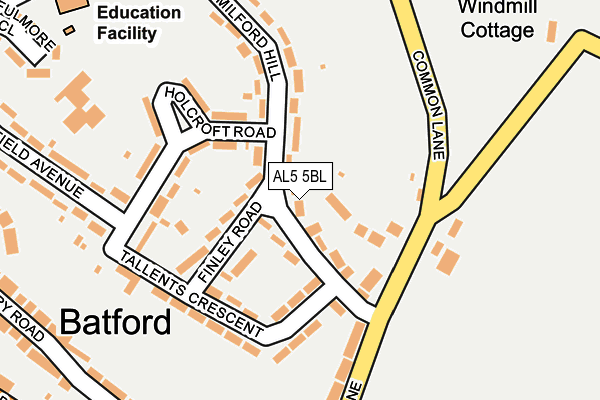 AL5 5BL map - OS OpenMap – Local (Ordnance Survey)