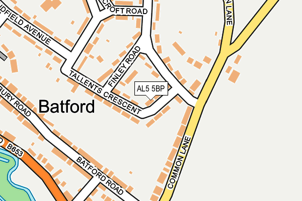 AL5 5BP map - OS OpenMap – Local (Ordnance Survey)