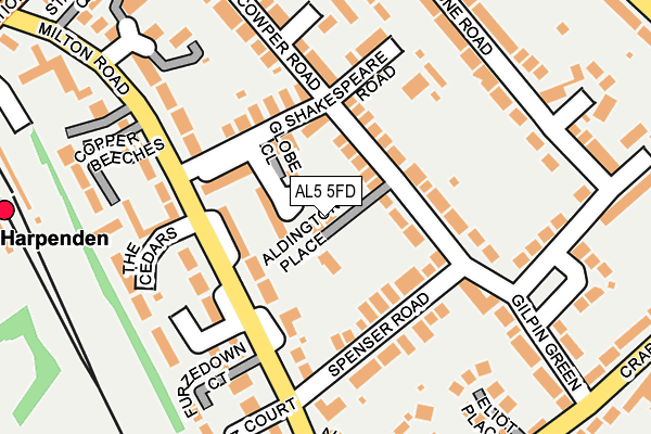 AL5 5FD map - OS OpenMap – Local (Ordnance Survey)