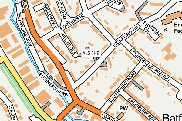 AL5 5HB map - OS OpenMap – Local (Ordnance Survey)