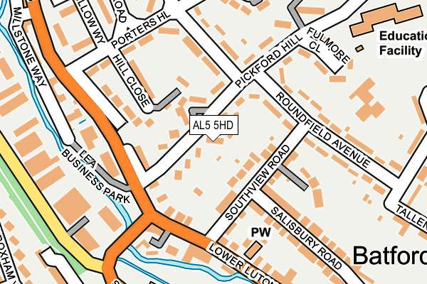 AL5 5HD map - OS OpenMap – Local (Ordnance Survey)
