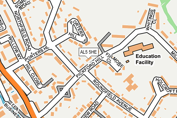 AL5 5HE map - OS OpenMap – Local (Ordnance Survey)