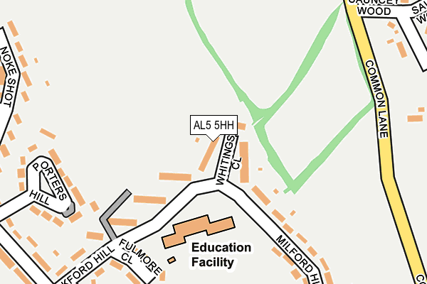 AL5 5HH map - OS OpenMap – Local (Ordnance Survey)