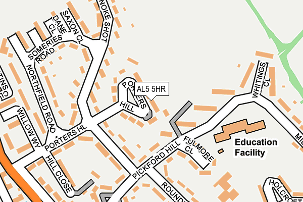 AL5 5HR map - OS OpenMap – Local (Ordnance Survey)