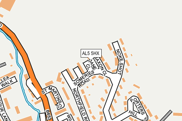 AL5 5HX map - OS OpenMap – Local (Ordnance Survey)