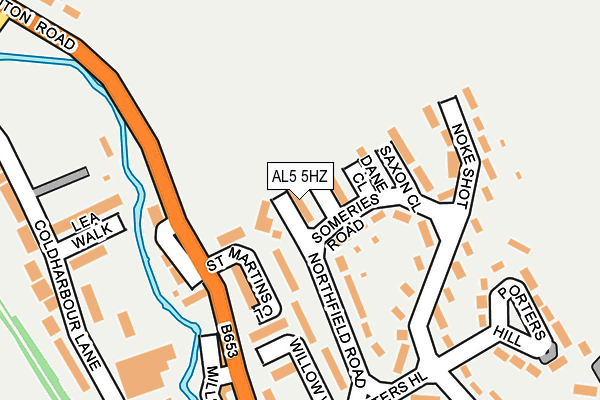 AL5 5HZ map - OS OpenMap – Local (Ordnance Survey)