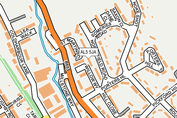 AL5 5JA map - OS OpenMap – Local (Ordnance Survey)