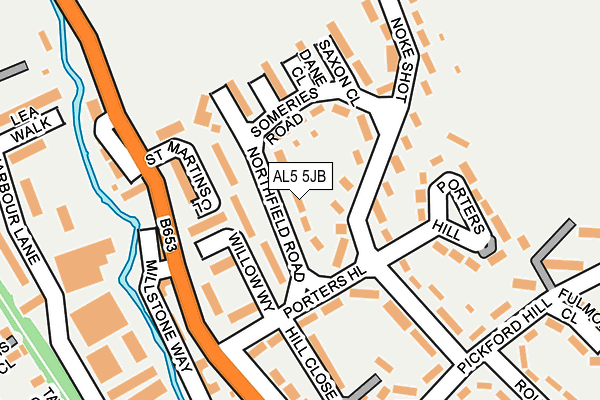 AL5 5JB map - OS OpenMap – Local (Ordnance Survey)