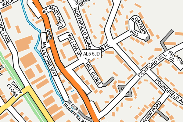 AL5 5JD map - OS OpenMap – Local (Ordnance Survey)