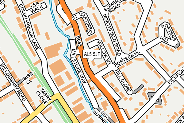 AL5 5JF map - OS OpenMap – Local (Ordnance Survey)