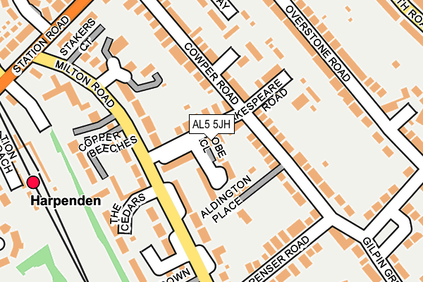 AL5 5JH map - OS OpenMap – Local (Ordnance Survey)