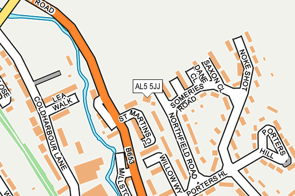 AL5 5JJ map - OS OpenMap – Local (Ordnance Survey)