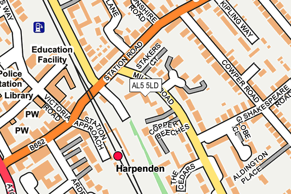 AL5 5LD map - OS OpenMap – Local (Ordnance Survey)