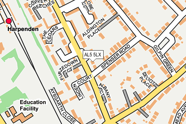 AL5 5LX map - OS OpenMap – Local (Ordnance Survey)