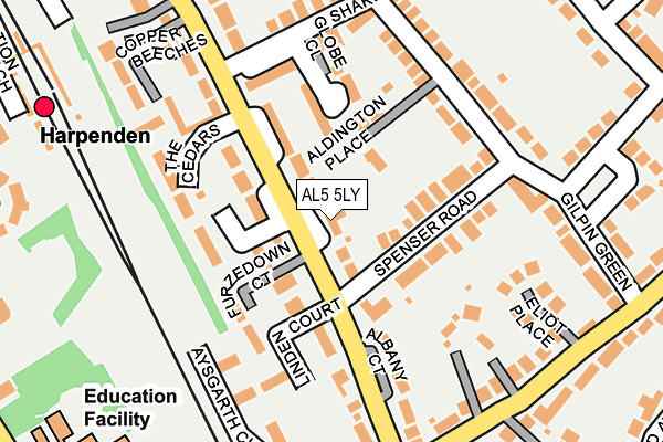 AL5 5LY map - OS OpenMap – Local (Ordnance Survey)