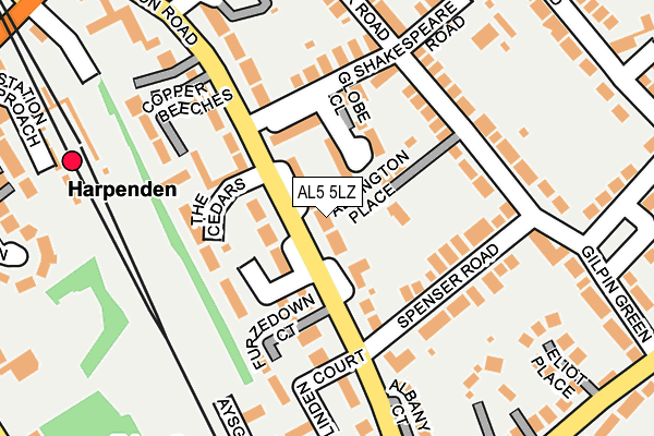 AL5 5LZ map - OS OpenMap – Local (Ordnance Survey)