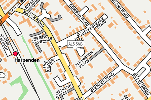 AL5 5NB map - OS OpenMap – Local (Ordnance Survey)